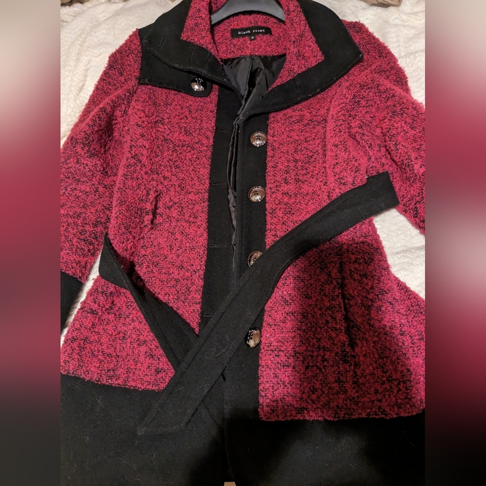 Black Rivet Trench Coat